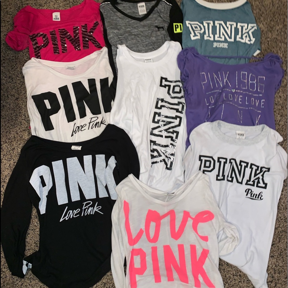 PINK victoria’s secret shirts and one skirt